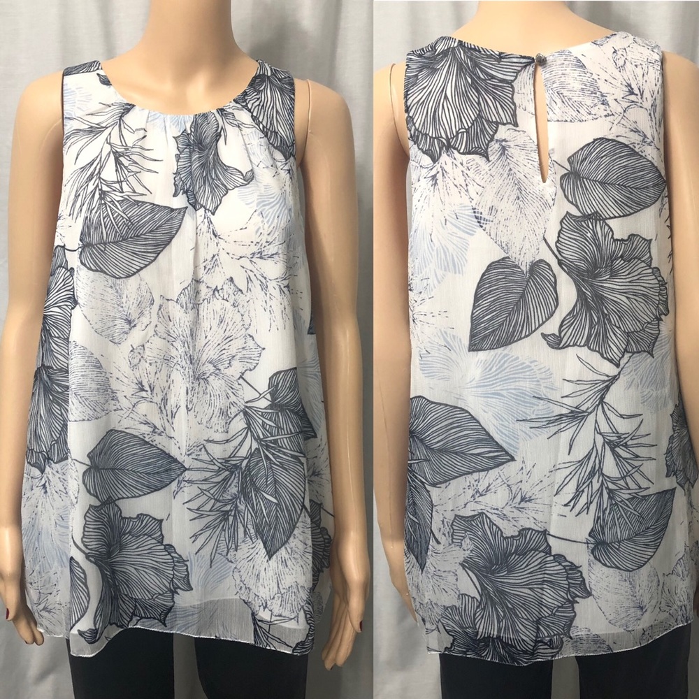 Vince Camuto sleeveless floral top Size Large NWT